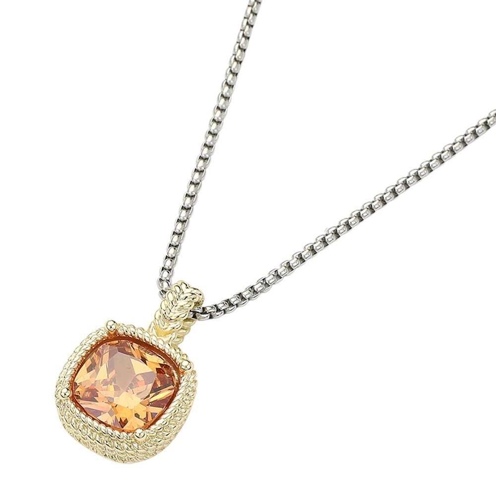 14K Gold Filled Citrine Stone Pendant